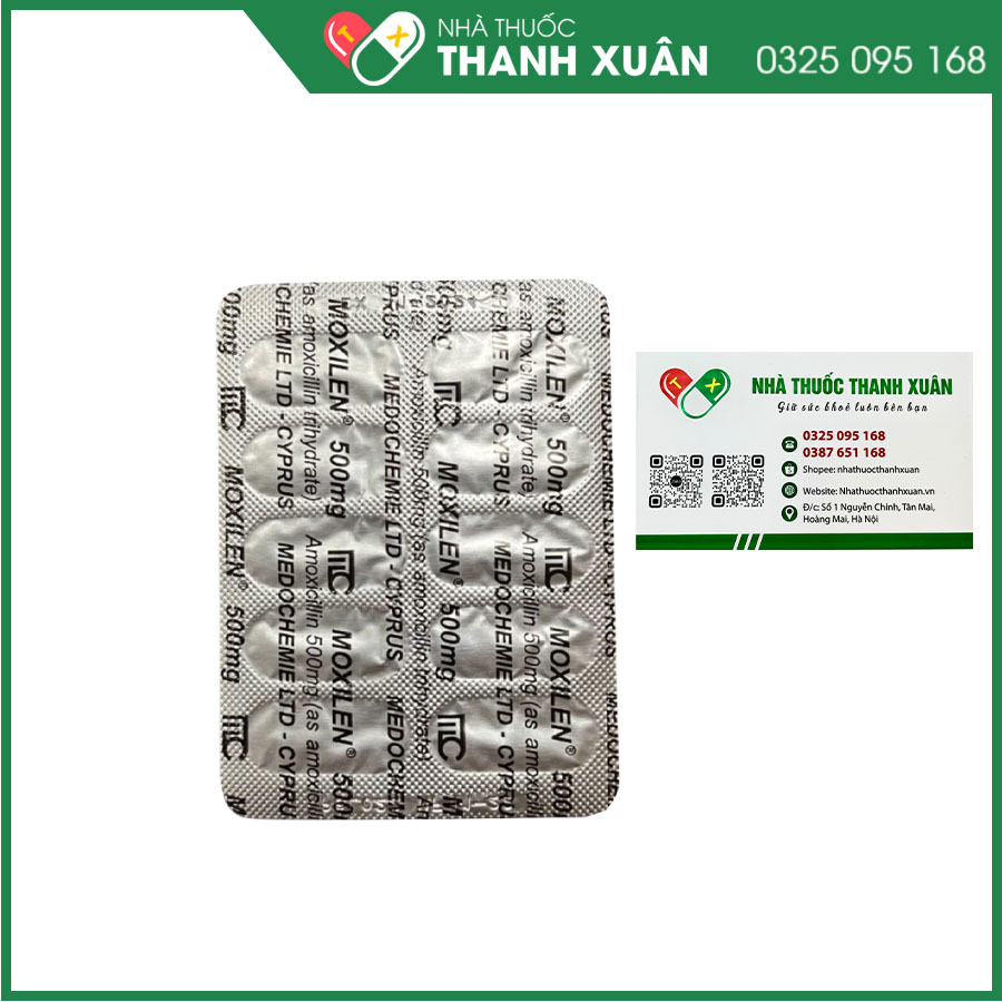 Moxilen 500mg điều trị nhiễm khuẩn hô hấp, nhiễm khuẩn huyết, nhiễm khuẩn da, viêm bàng quang, viêm niệu đạo